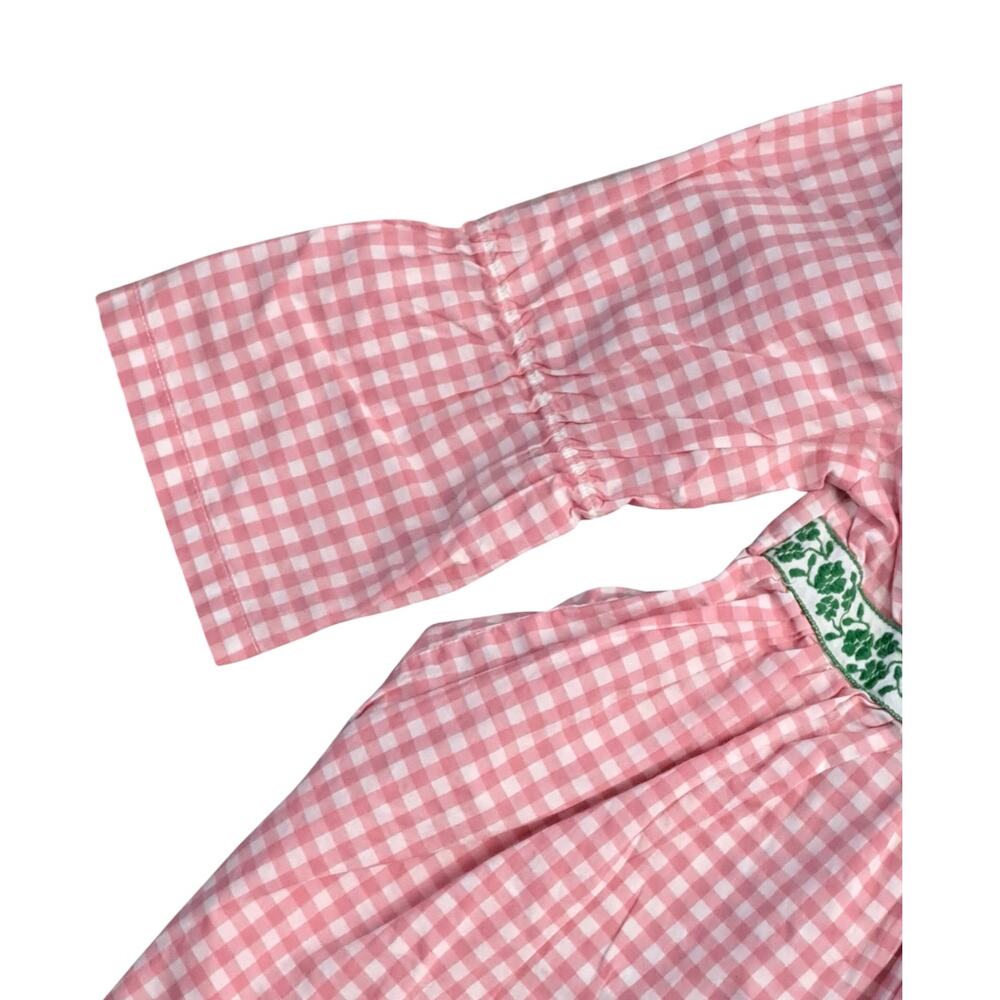 Matilda Jane Girls  Home Grown Ginger Peasant Top Pink Gingham Shirt Size 4 - Picture 4 of 8